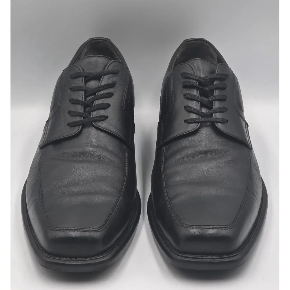 Johnston & Murphy J&M Flex Sheepskin Mens 11.5M Black Leather Oxford Shoes